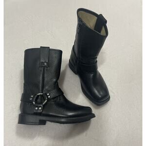 Frye Youth Toddler Size 7 Girls Black Leather Harness Motorcycle Boots NEW